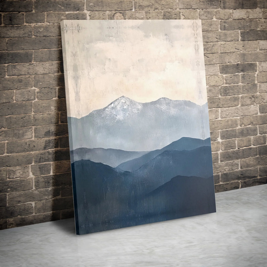 Misty Mountain Canvas Print | Abstract Blue Ridge Landscape | Premium 1.25" Thick Canvas | Modern Home Decor Gift