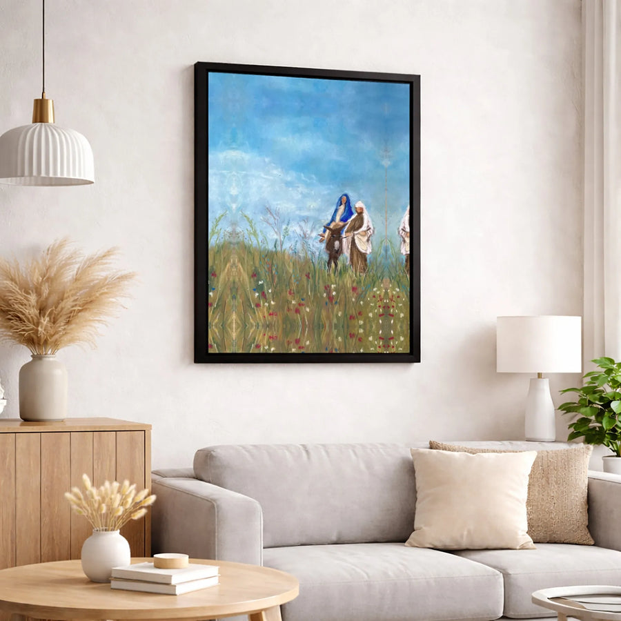Flight Into Egypt Canvas Print | Biblical Holy Family Religious Wall Art | Premium Fade-Resistant Gallery Wrap | Christian Home Decor Gift