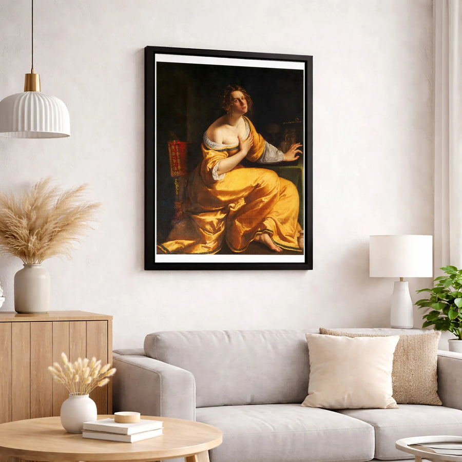 Mary Magdalene as Melancholy by Artemisia Gentileschi | Classical Baroque Wall Art | Premium Gallery-Wrapped Canvas | Sophisticated Home Decor Gift