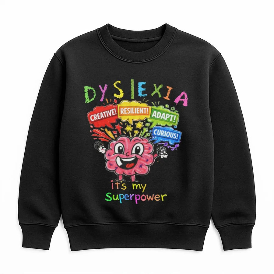 Dyslexia Awareness Sweatshirt | It's My Superpower Graphic Sweatshirt | Premium Cotton-Blend | Neurodiversity Support Gift