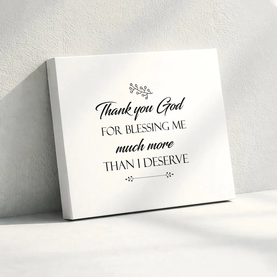Christian Wall Art Canvas | Thank You God Blessing Quote | Premium Gallery Wrapped Canvas | Inspirational Home Decor Gift
