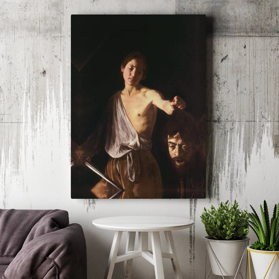 David with the Head of Goliath by Caravaggio | Renaissance Masterpiece Wall Art | Gallery Wrapped Canvas | Fine Art Gift for Art Lovers