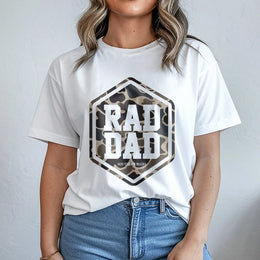 Rad Dad T-Shirt for Men | Southern Camo Hexagon Graphic | Soft Cotton Blend Pullover | Unique Fathers Day Gift for Husband