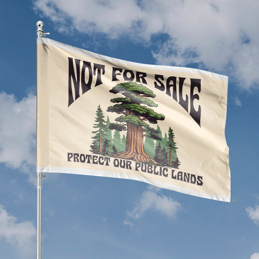 Protect Our Public Lands Flag | Vintage National Park Tree Graphic | Durable Polyester Outdoor Decor | Conservationist Gift for Nature Lovers
