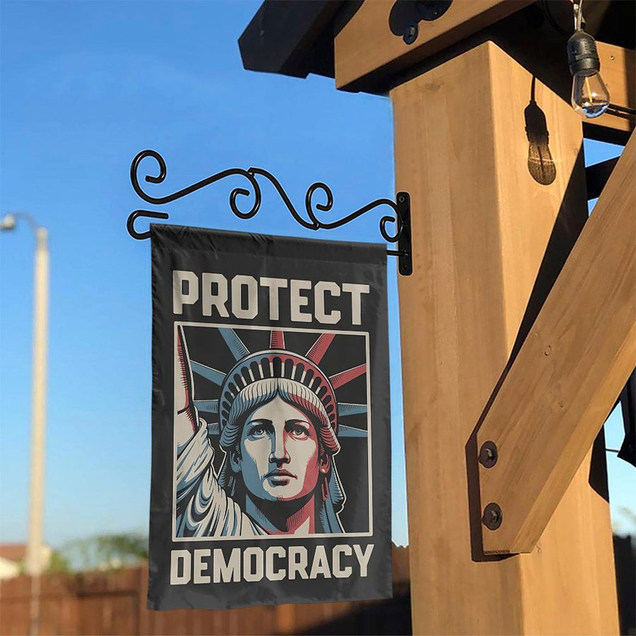 Protect Democracy Garden Flag | Statue Of Liberty Yard Decor | Premium Weather-Resistant Polyester | Patriotic Outdoor Lawn Sign Gift