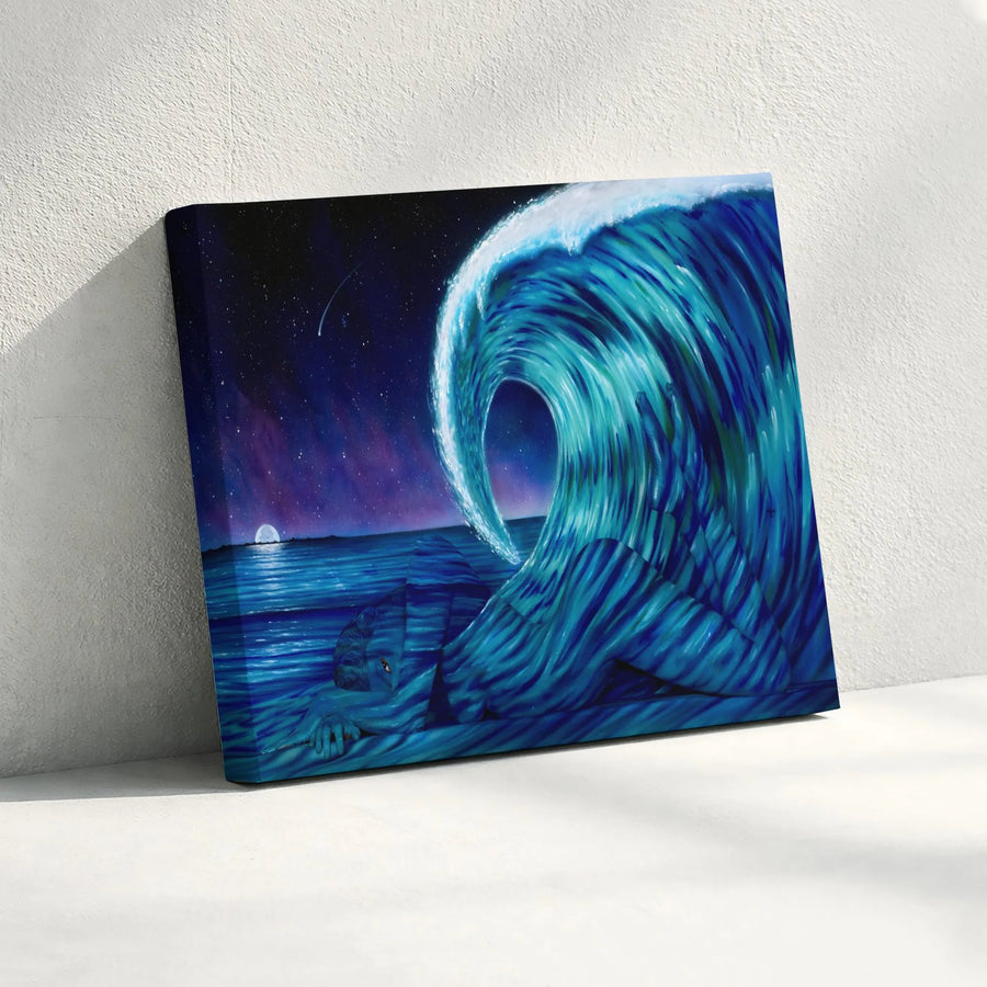 Surreal Ocean Wave Canvas Art | Woman as Seascape Painting | Premium Gallery Wrapped 1.25" Canvas | Collector's Gift for Modern Home Decor