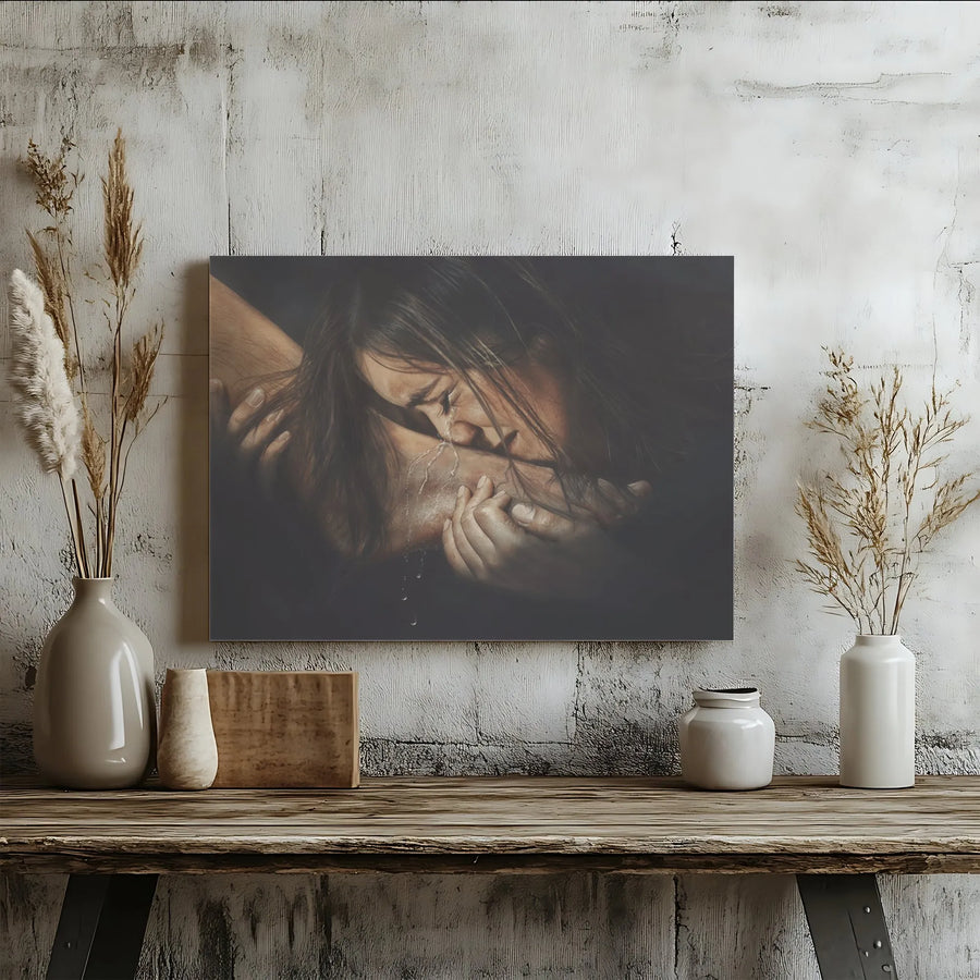 Mary Magdalene Washing Jesus Feet Canvas Art | Anointing of Christ Painting Print | Premium Gallery Quality Canvas | Christian Home Decor Gift