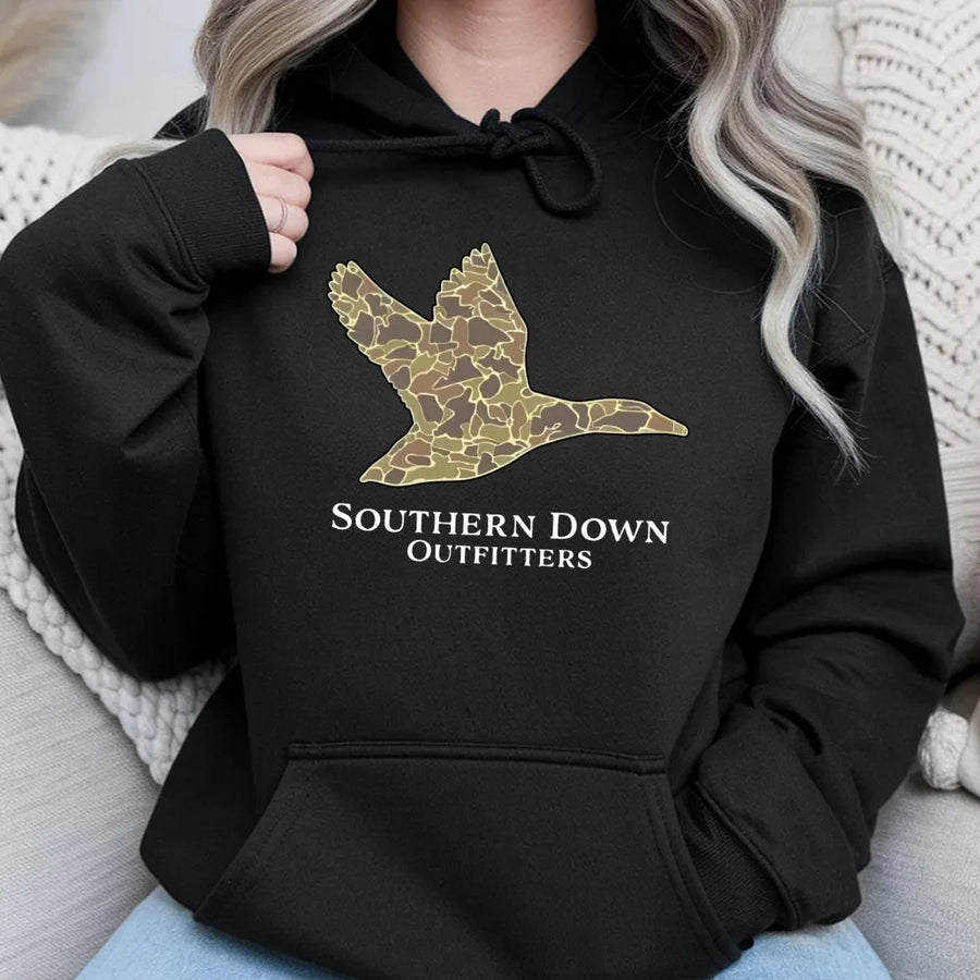 Duck Hunting Hoodie | Camo Goose Graphic Print | Premium Cotton Blend | Gift for Outdoorsman & Wildlife Enthusiast