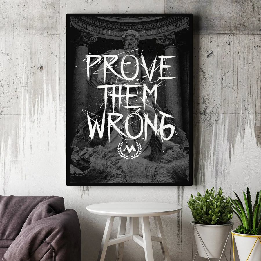 Prove Them Wrong Motivational Wall Art | Roman Statue Aesthetic Canvas | Premium Gallery-Wrapped Print | Office Decor & Success Gift