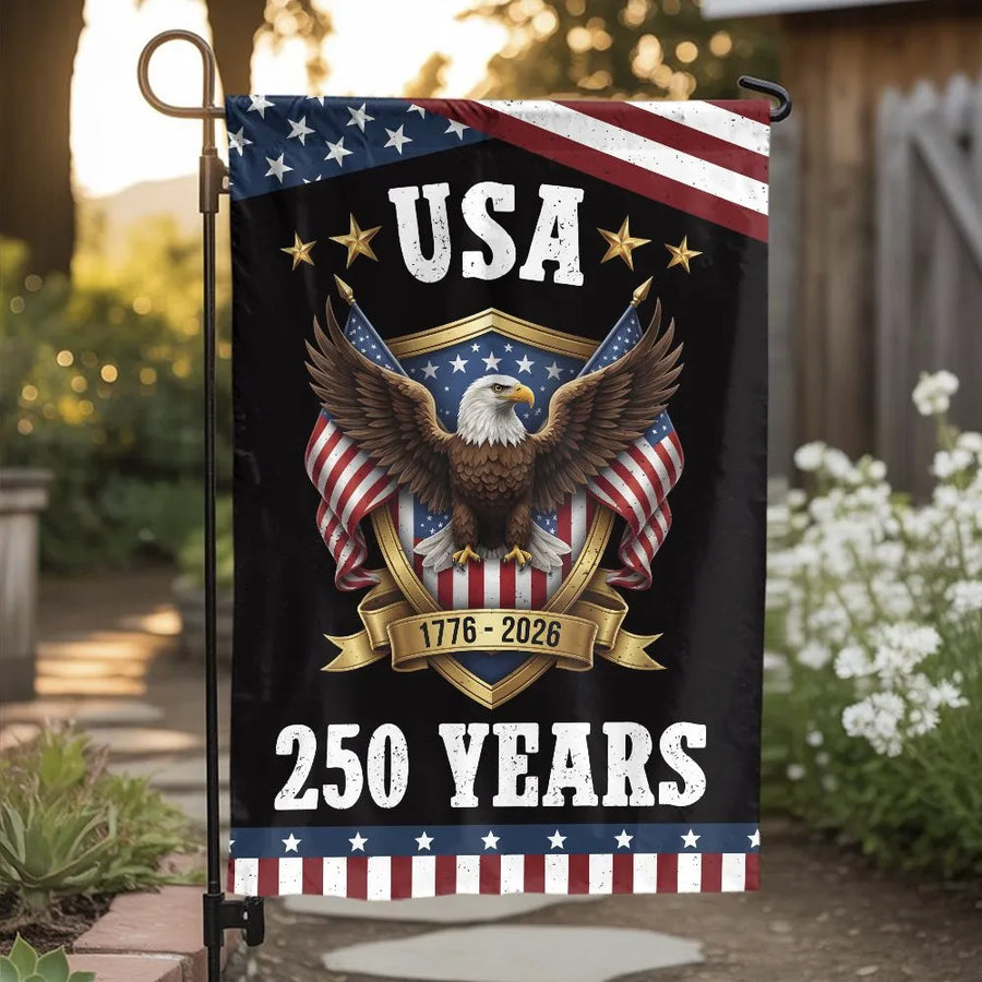 USA 250th Anniversary Garden Flag | Patriotic American Eagle 1776-2026 | Double-Sided Weatherproof Fabric | Commemorative Yard Decor Gift