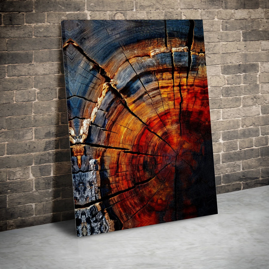 Abstract Tree Rings Wall Art | Vibrant Wood Grain Canvas Print | Premium Gallery Wrap 1.25" Depth | Modern Nature Home Decor for Living Room