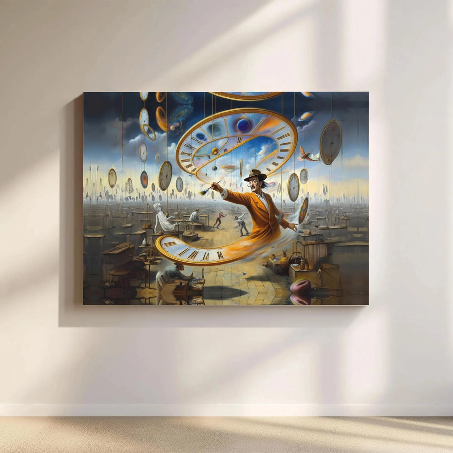 Surrealist Art Canvas Print | Melting Clock Dreamscape Wall Decor | Premium Gallery Wrap Gallery-Quality | Unique Gift For Art Lovers