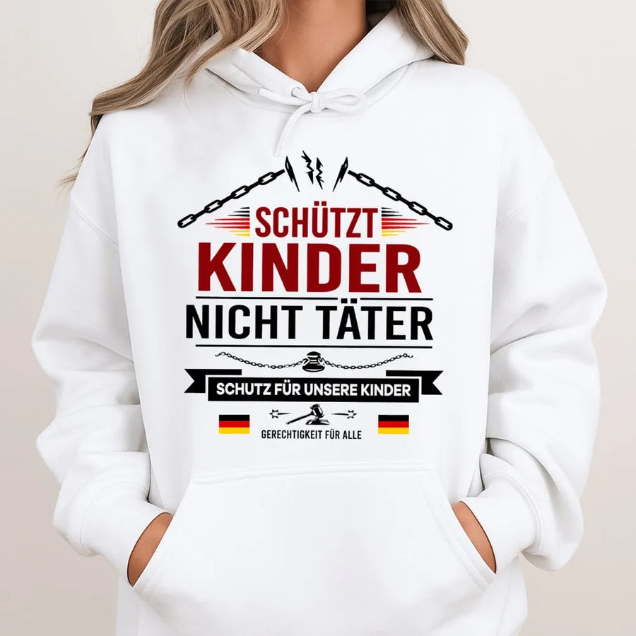 Schützt Kinder Nicht Täter Hoodie | Politisches Statement gegen Gewalt | Premium Baumwolle | Gerechtigkeit für Alle Protest Geschenk