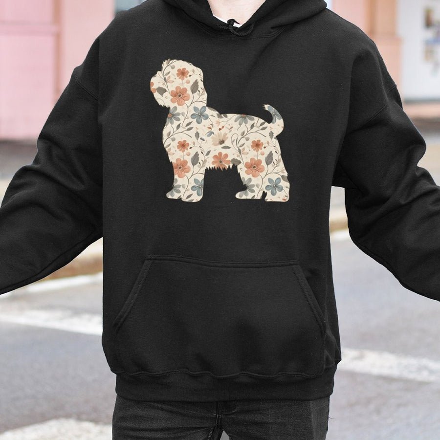 Shih Tzu Wildflower Hoodie | Botanical Floral Dog Art Graphic | Premium Cotton Blend | Gift For Dog Mom & Shih Tzu Lover