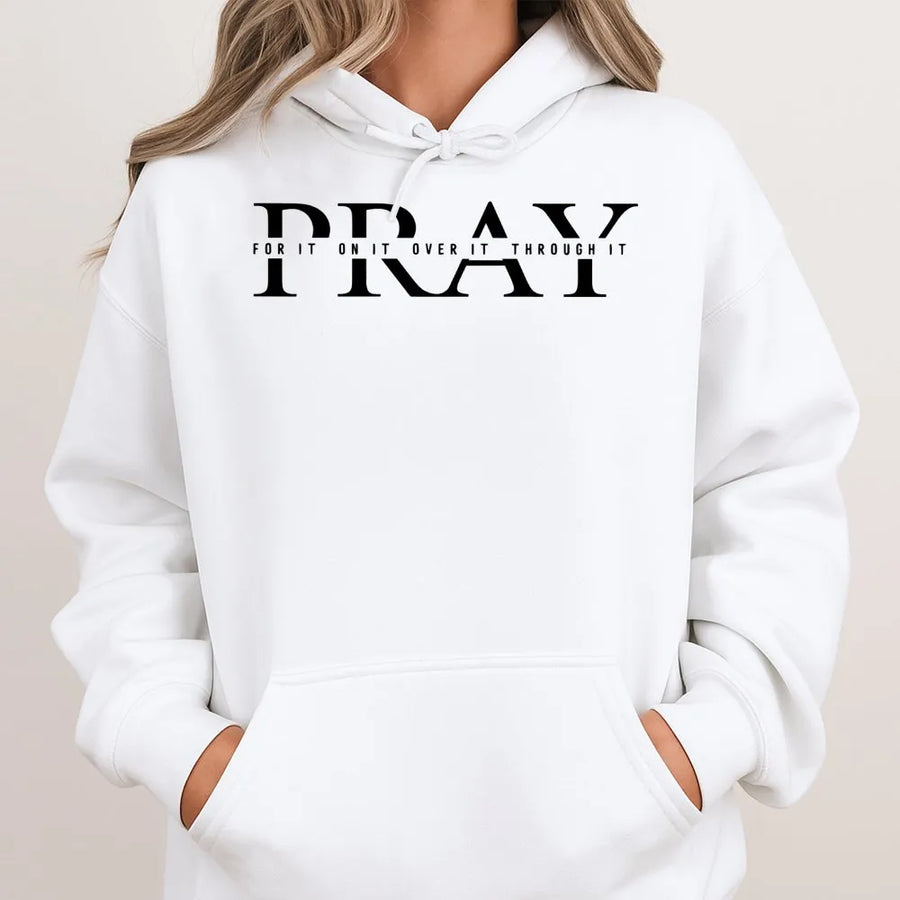 Pray On It Hoodie | Christian Faith Graphic Apparel | Premium Soft Cotton Blend | Religious Gift for Men and Women