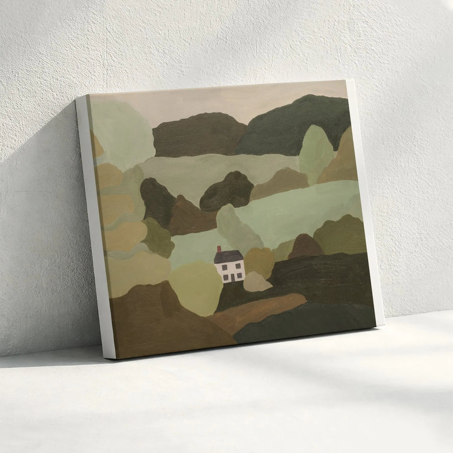 Yorkshire Dales Canvas Print | Abstract English Countryside Painting | Premium Thick Gallery Canvas | Cozy Farmhouse Wall Decor Gift