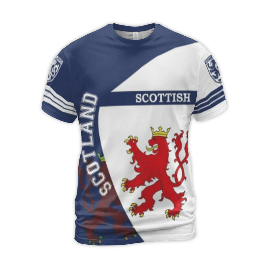 Scottish Lion Rampant 3D T-Shirt | Royal Scotland Crest Graphic Tee | Premium Polyester Stretch | Heritage Gift for Scottish Pride
