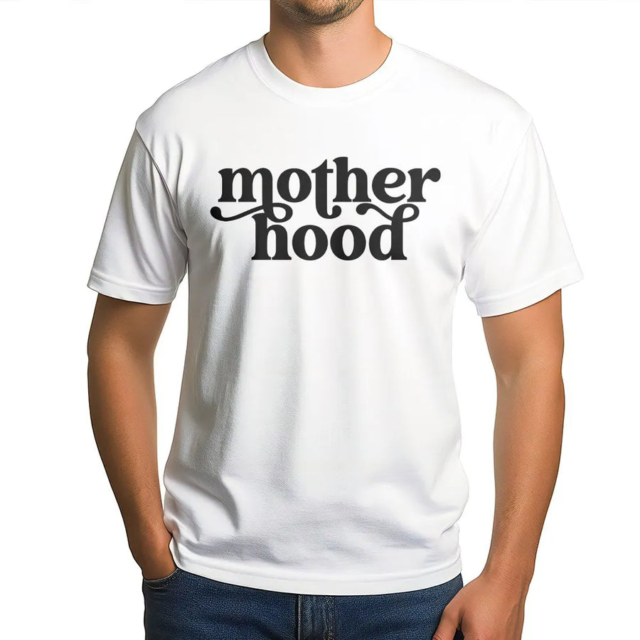 Retro Motherhood T-Shirt | Groovy Typography Mama Sweatshirt | Soft Cotton Blend | Trendy Mothers Day Gift for New Mom