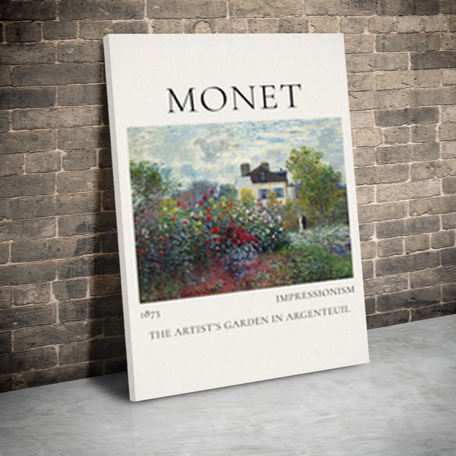 Monet Garden at Argenteuil Vertical Canvas | Vintage Impressionist Wall Art | Premium Gallery Wrapped Canvas | Collector's Gift for Art Lovers