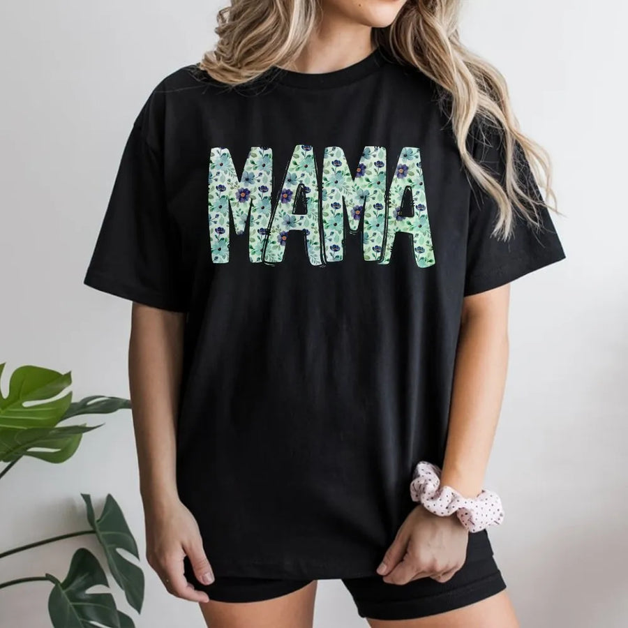 Floral Mama T-Shirt | Vintage Botanical Lettering Sweatshirt | Premium Soft Blend Pullover | Cute Mothers Day Gift for Mom