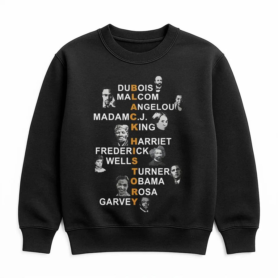 Black History Leaders Sweatshirt | Famous Civil Rights Icons Print | Premium Cotton Blend Crewneck | Unisex Heritage Awareness Gift For Adults
