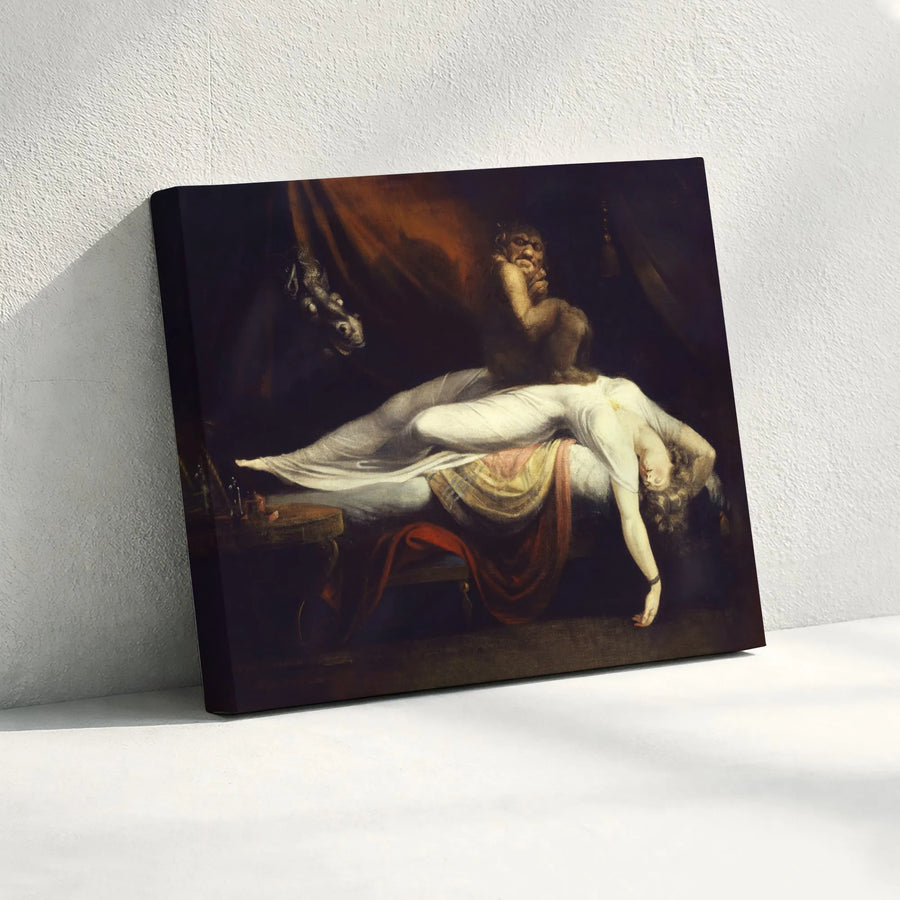 The Nightmare Canvas Wall Art | Henry Fuseli 1781 Gothic Painting | Premium Fine Art Print | Dark Academia Home Decor Collector's Gift