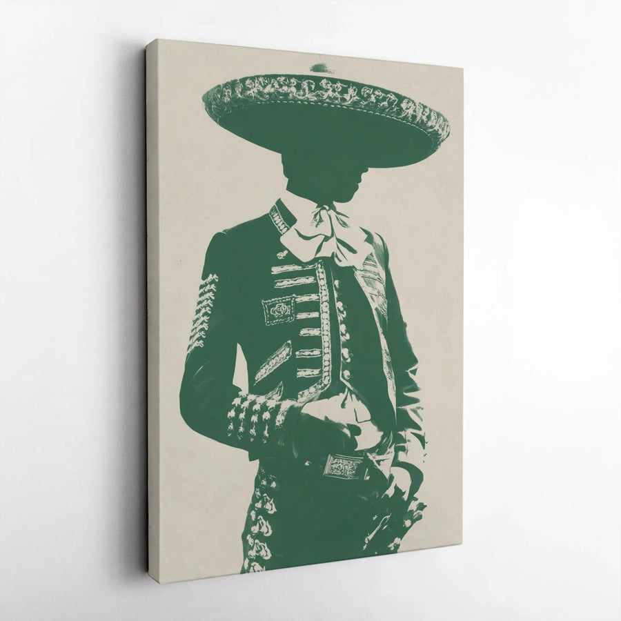 Mariachi Musician Canvas Print | Mexican Charro Silhouette Wall Art | Premium Gallery Wrap Decor | Cultural Gift for Music Lover