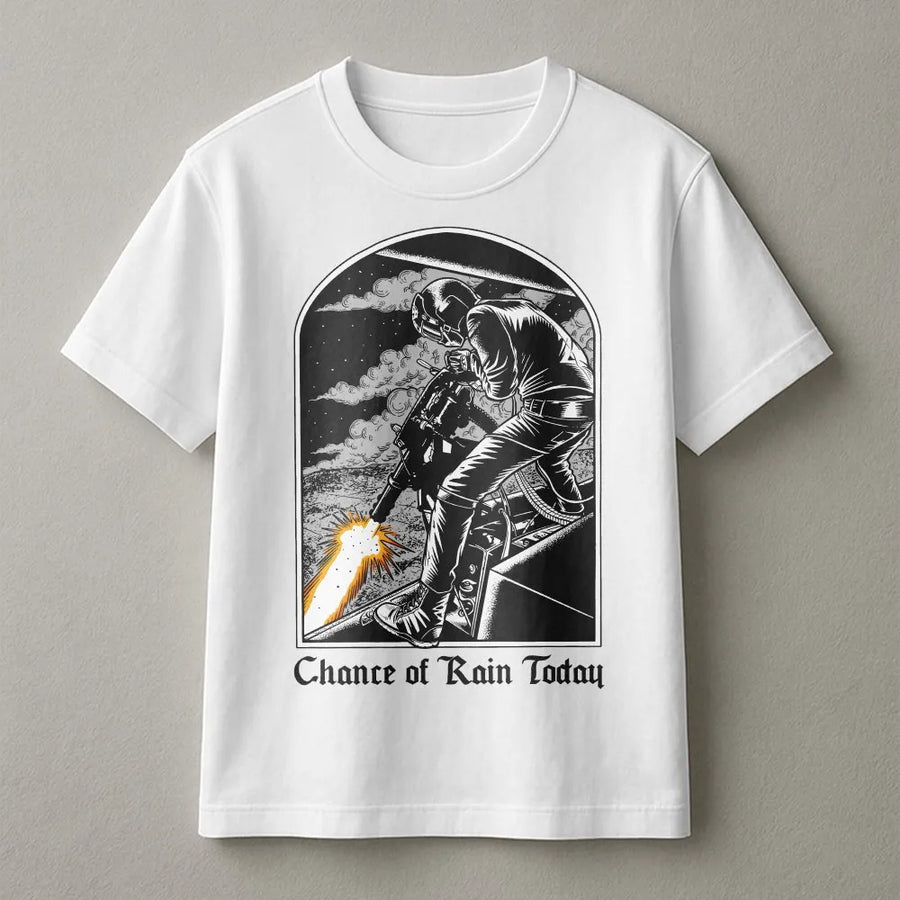 Chance Of Rain Graphic T-Shirt | Tactical Military Inspired Design | Premium 100% Cotton | Gift For Veterans & Outdoor Enthusiasts