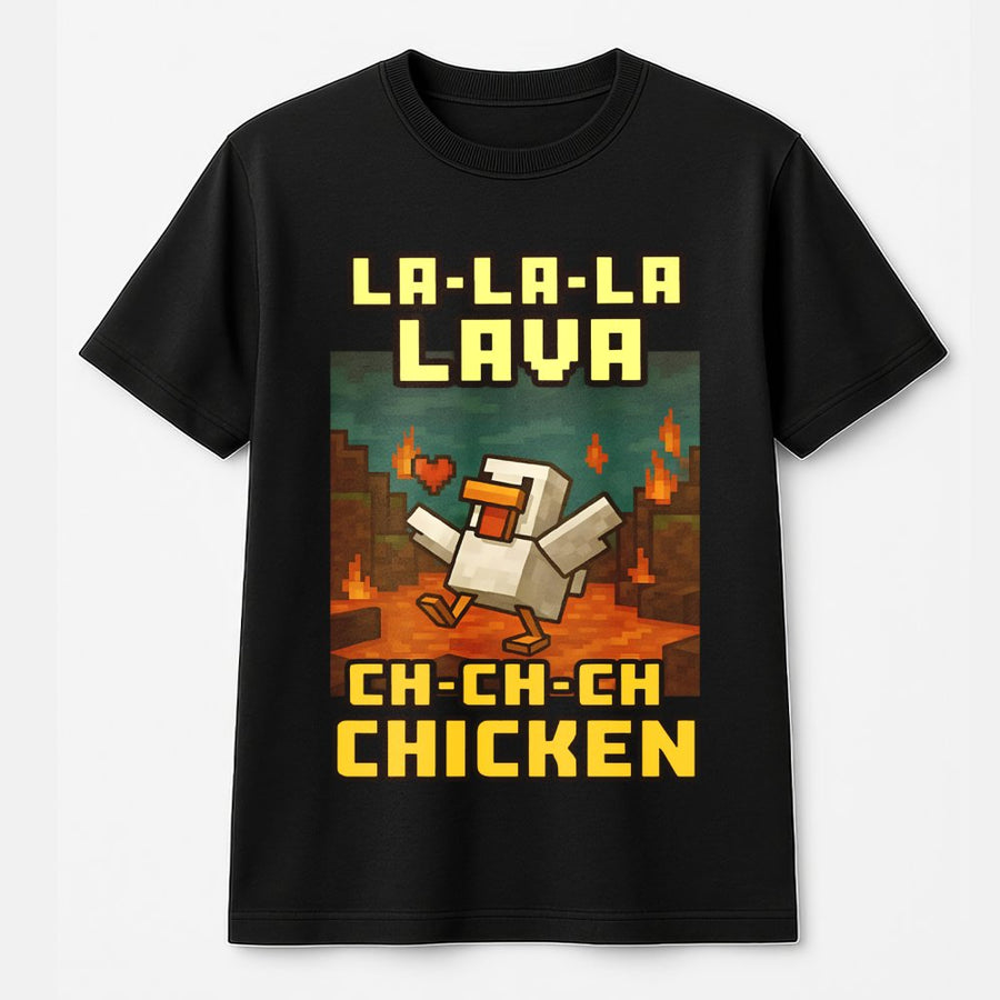 Lava Chicken Gamer T-Shirt | Funny Pixel Art Gaming Graphic Tee | 100% Cotton Premium Quality | Gift for Video Game Lovers & Pixel Art Fans