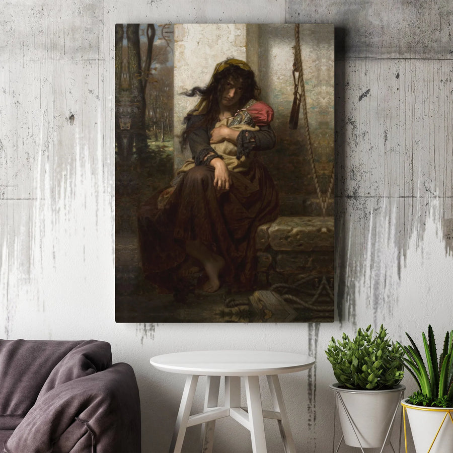 Au Puits By William-Adolphe Bouguereau Canvas | Classic Fine Art Wall Decor | 1.25 Inch Premium Gallery Wrap | Academic Realism Collector's Gift