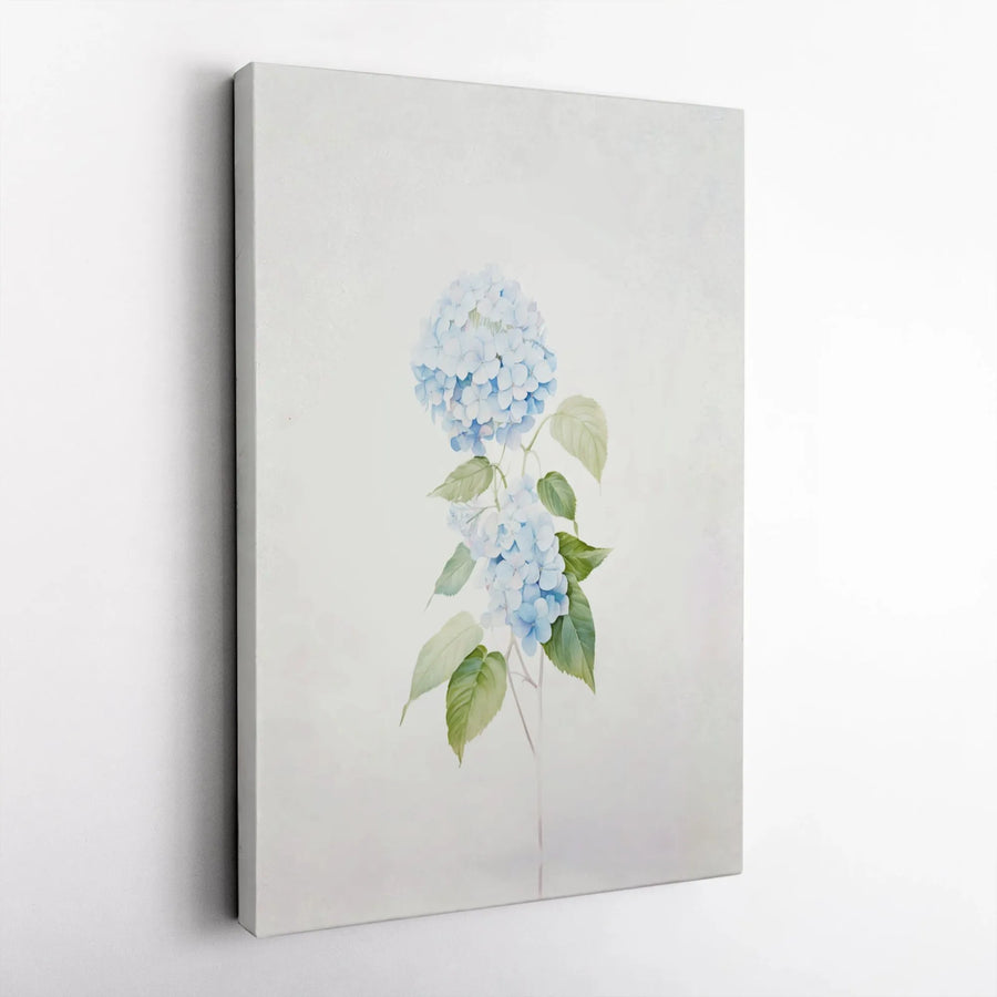 Blue Hydrangea Botanical Canvas Print | Watercolor Floral Wall Art | Gallery Quality 1.25" Thick Framed Canvas | Elegant Home Office Decor Gift