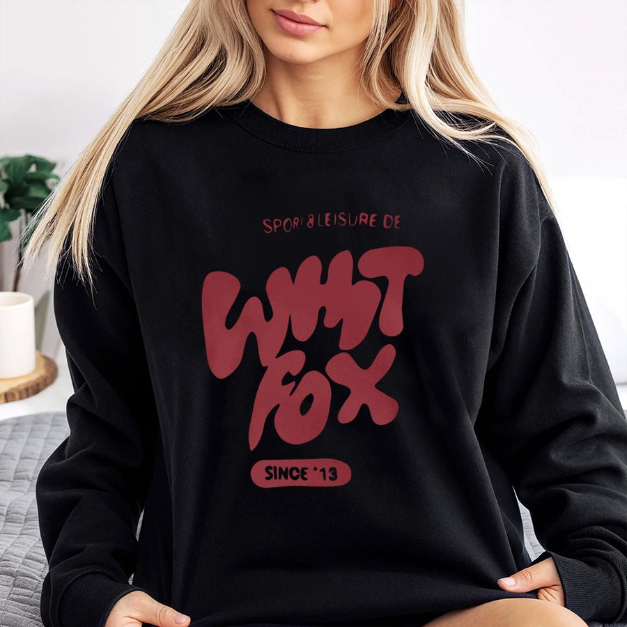 What The Fox Sweatshirt | Funny Graphic Letter Print | Soft Cotton-Poly Blend | Casual Unisex Streetwear Gift for Animal Lovers
