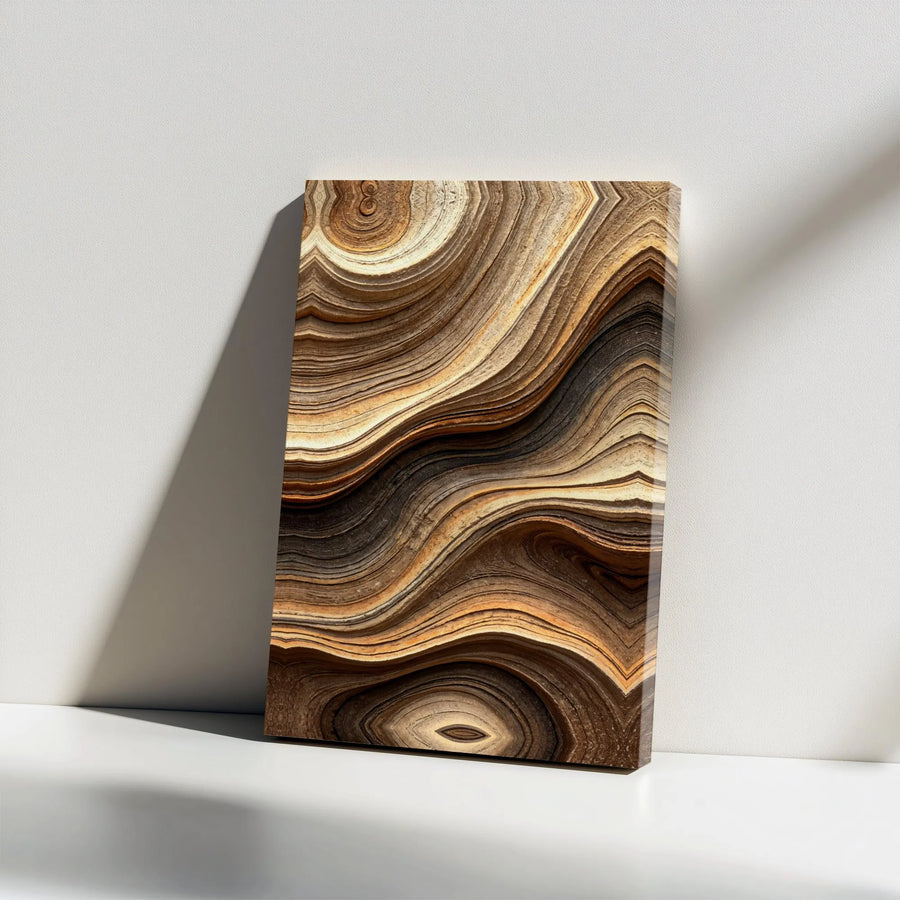 Organic Abstract Canvas Wall Art | Natural Wood Grain Texture Print | Premium Gallery Wrapped Canvas | Modern Rustic Home Decor