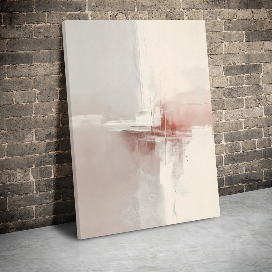 Abstract Canvas Wall Art | Beige Terracotta Brushstrokes Print | 1.25 Inch Gallery Wrap | Modern Minimalist Home Decor for Living Room