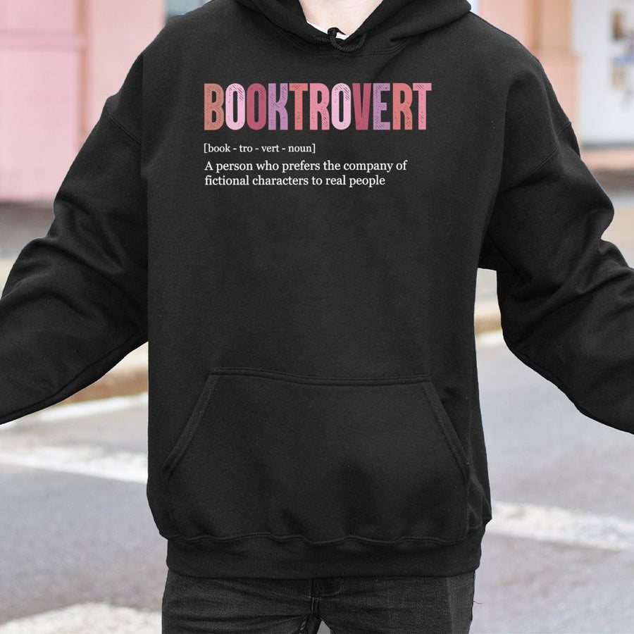 Booktrovert Hoodie | Definition Reading Design | Soft Cotton-Polyester Blend | Funny Book Lover Gift for Readers and Librarians