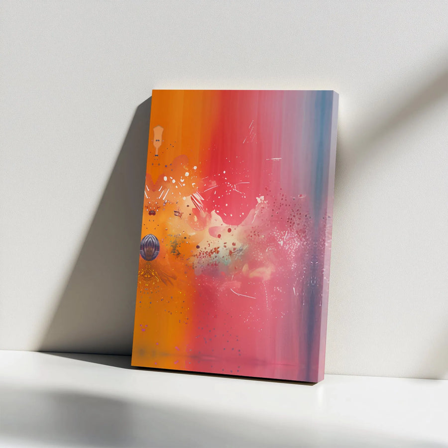 Abstract Canvas Wall Art | Vibrant Gradient Paint Splatter Print | Premium Gallery Wrapped Decor | Modern Living Room Home Office Gift