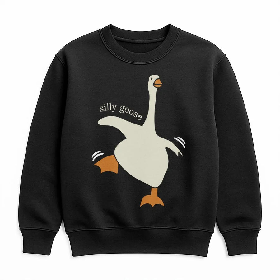 Silly Goose Sweatshirt | Cute Graphic Duck Crewneck | Premium Cotton Blend | Funny Animal Lover Gift for Women and Men