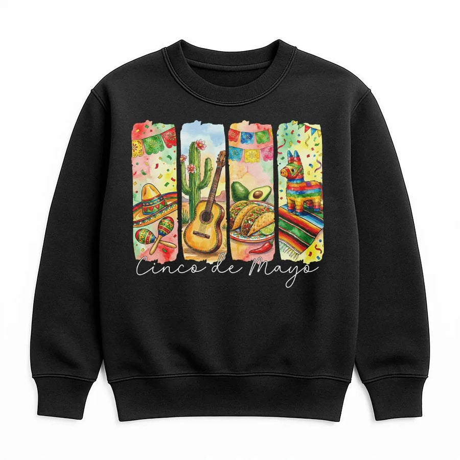 Cinco De Mayo Sweatshirt | Watercolor Mexican Fiesta Graphic | Premium Soft Unisex Pullover | Party Gift for Men & Women