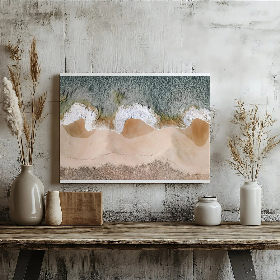 Aerial Beach Canvas Print | Drone Ocean Photography Wall Art | Premium Gallery Wrapped Canvas | Coastal Home Decor Gift