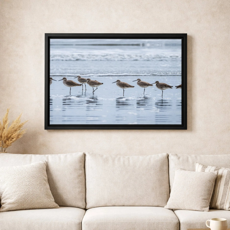 Coastal Shorebird Canvas Wall Art | Relaxing Ocean Beach Scene | Premium Fade-Resistant Gallery Print | Serene Nautical Home Decor Gift