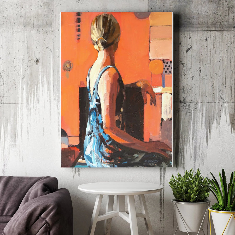 Abstract Woman Vertical Canvas | Modern Figurative Wall Art | Premium Gallery Wrap Canvas | Living Room & Office Decor Gift