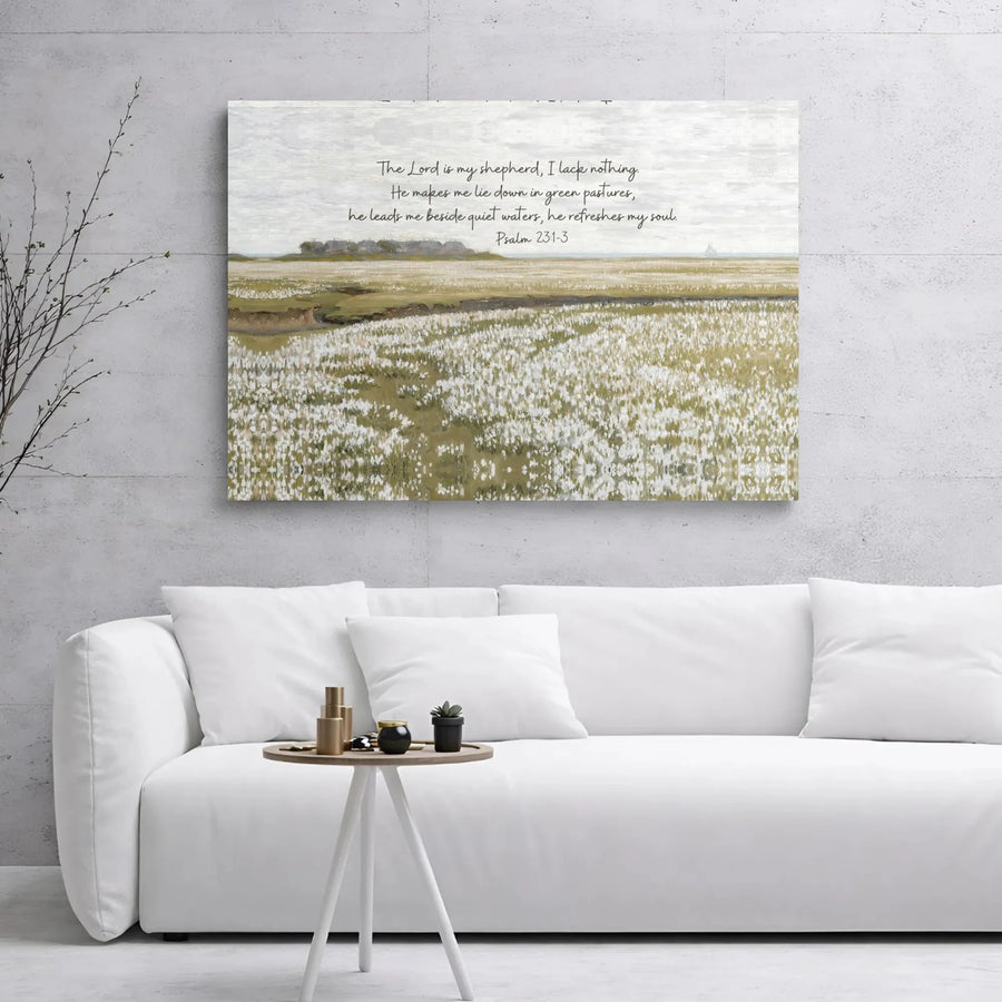 Psalm 23 Wall Art | The Lord Is My Shepherd Bible Verse Canvas | Gallery Wrap Premium Print | Christian Home Decor & Religious Gift