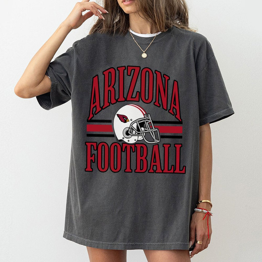 Arizona Football With Arizona Cardinals Helmet Logo T-Shirt