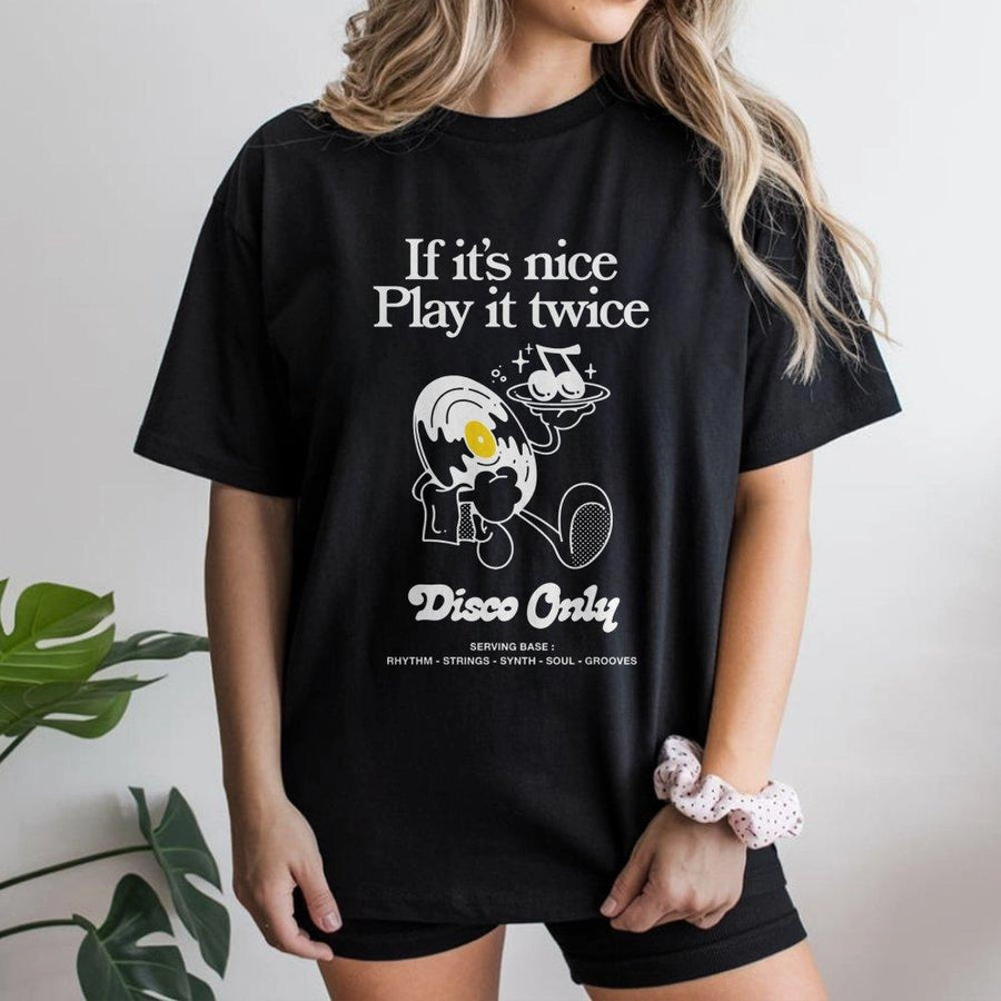 Disco Music Graphic T-Shirt | Retro Vinyl Record Illustration | Premium Soft Cotton Tee | Gift for DJs and Music Lovers