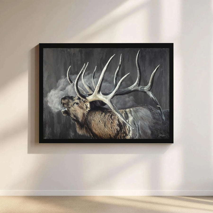 Bugling Bull Elk Canvas Art | Rustic Wildlife Wall Decor | Premium Fade-Resistant Print | Gift for Hunter or Cabin Decor