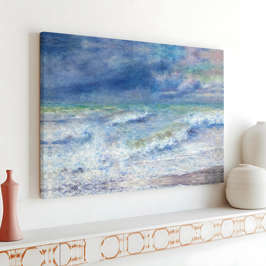 Renoir The Wave Canvas Print | Famous Impressionist Ocean Painting | Premium Gallery Wrapped Wall Art | Classic Art Collector's Gift for Living Room Decor