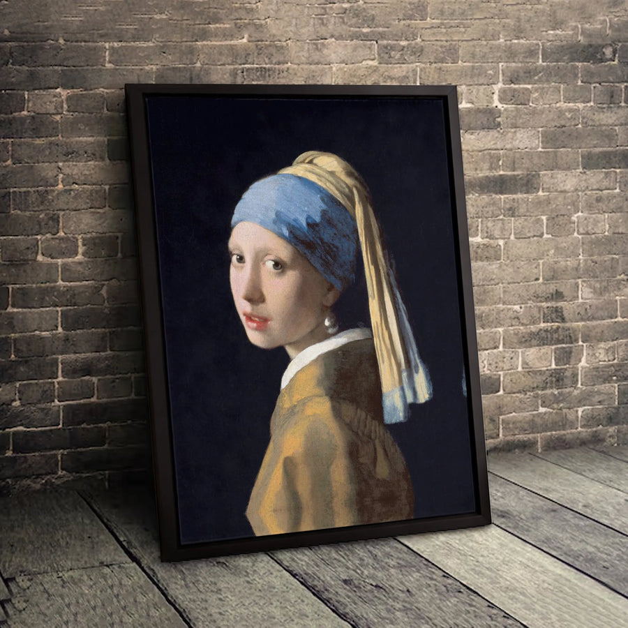 Girl With A Pearl Earring Canvas Print | Vermeer Fine Art Reproduction | 1.25-Inch Gallery Wrapped Wall Decor | Classic Museum Masterpiece Gift