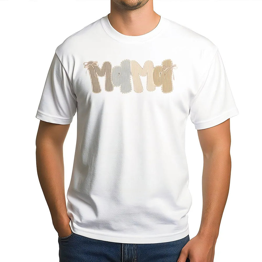 Mama T-Shirt | Trendy Seersucker Style Graphic Tee | Soft 100% Cotton | Mothers Day Gift for New Mom