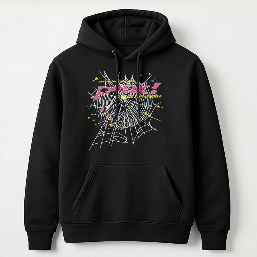 Y2K Spider Web Graphic Hoodie | Retro Aesthetic Streetwear Print | Premium Cotton Blend | Unisex Oversized Gift for Teens & Adults