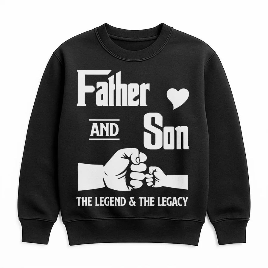 Father and Son Sweatshirt | The Legend and The Legacy Fist Bump Design | Premium Cotton Blend Crewneck | Heartfelt Father's Day 2026 Gift for Dad
